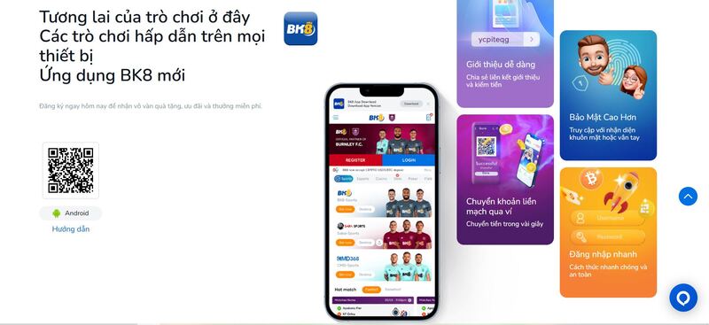 app bk8 có dung lượng gọn nhẹ cực tiện lợi