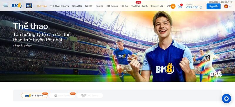 Cá cược bóng đá dễ dàng tại nhà cái uy tín BK8
