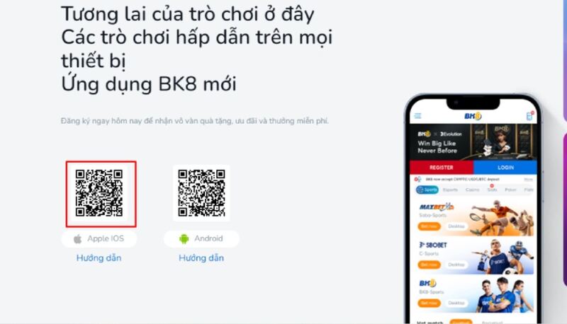 Tải app BK8 nhanh cho hệ điều hành iOS